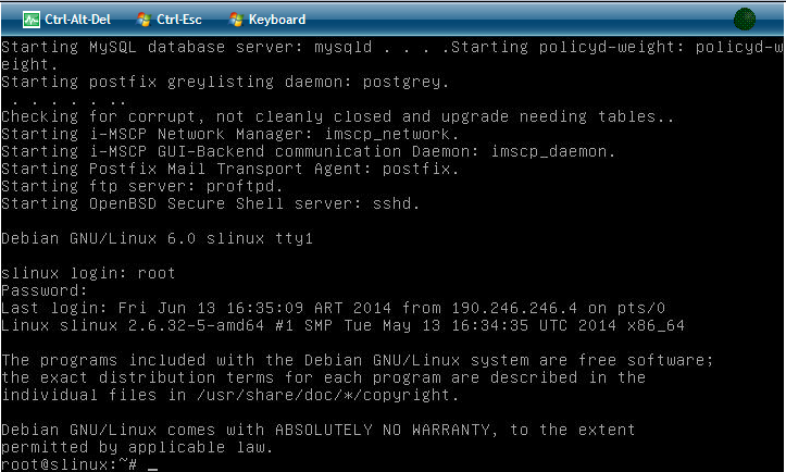 panel de control linux
